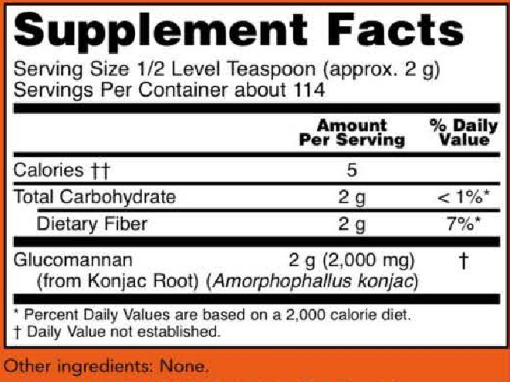 Product image for Glucomannan Powder.