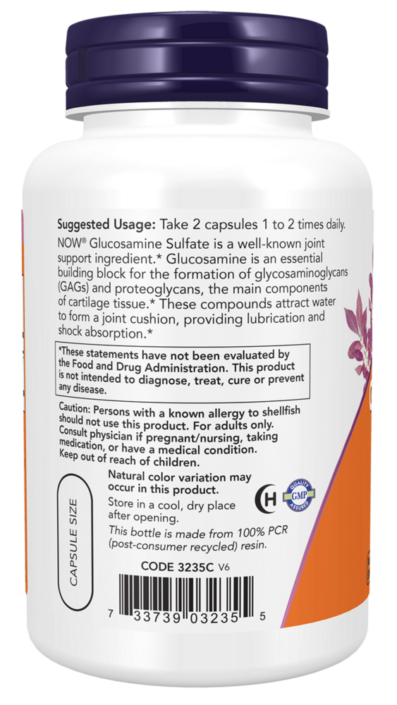 Product image for Glucosamine Sulfate 750mg.