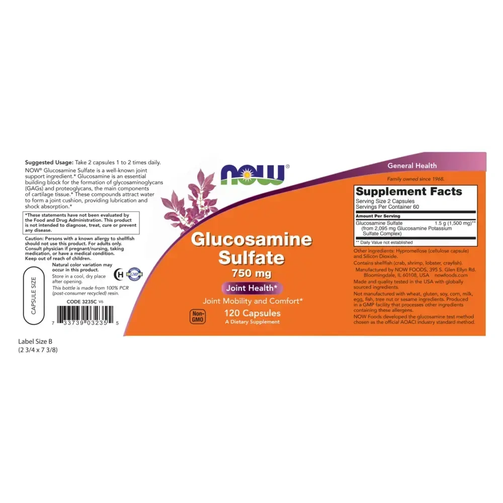 Product image for Glucosamine Sulfate 750mg.