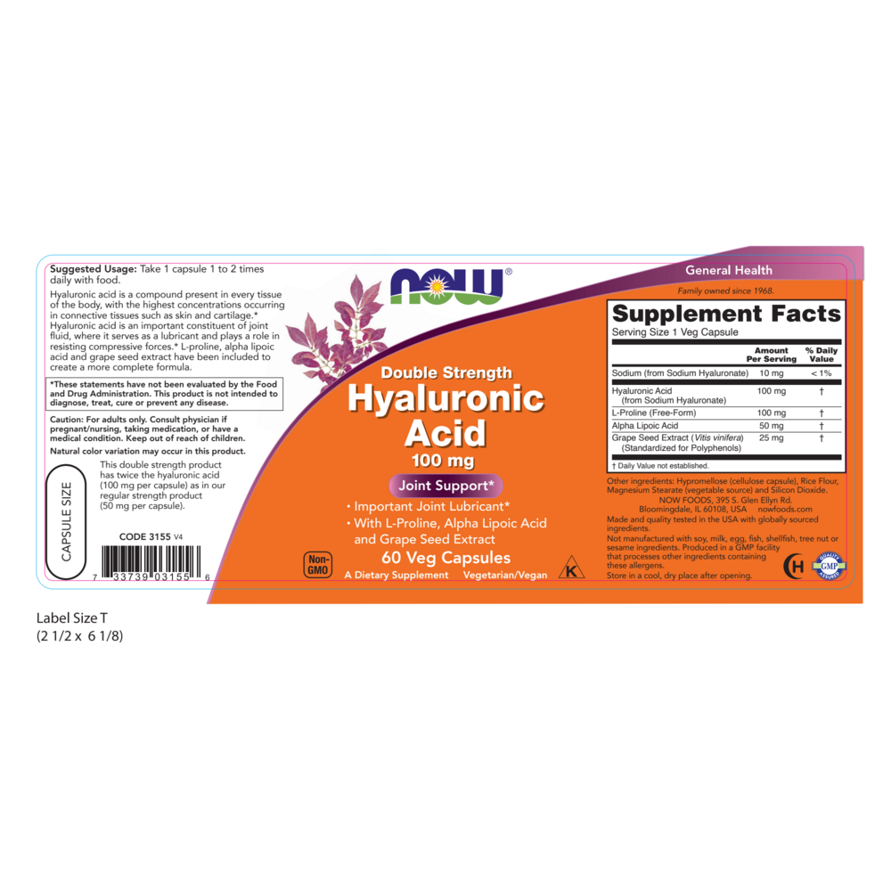 Product image for Hyaluronic Acid 100mg.