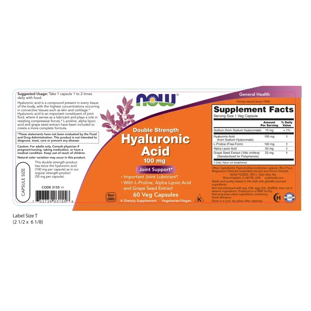 Product image for Hyaluronic Acid 100mg.