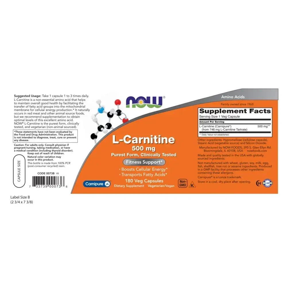 Product image for L-Carnitine 500mg.