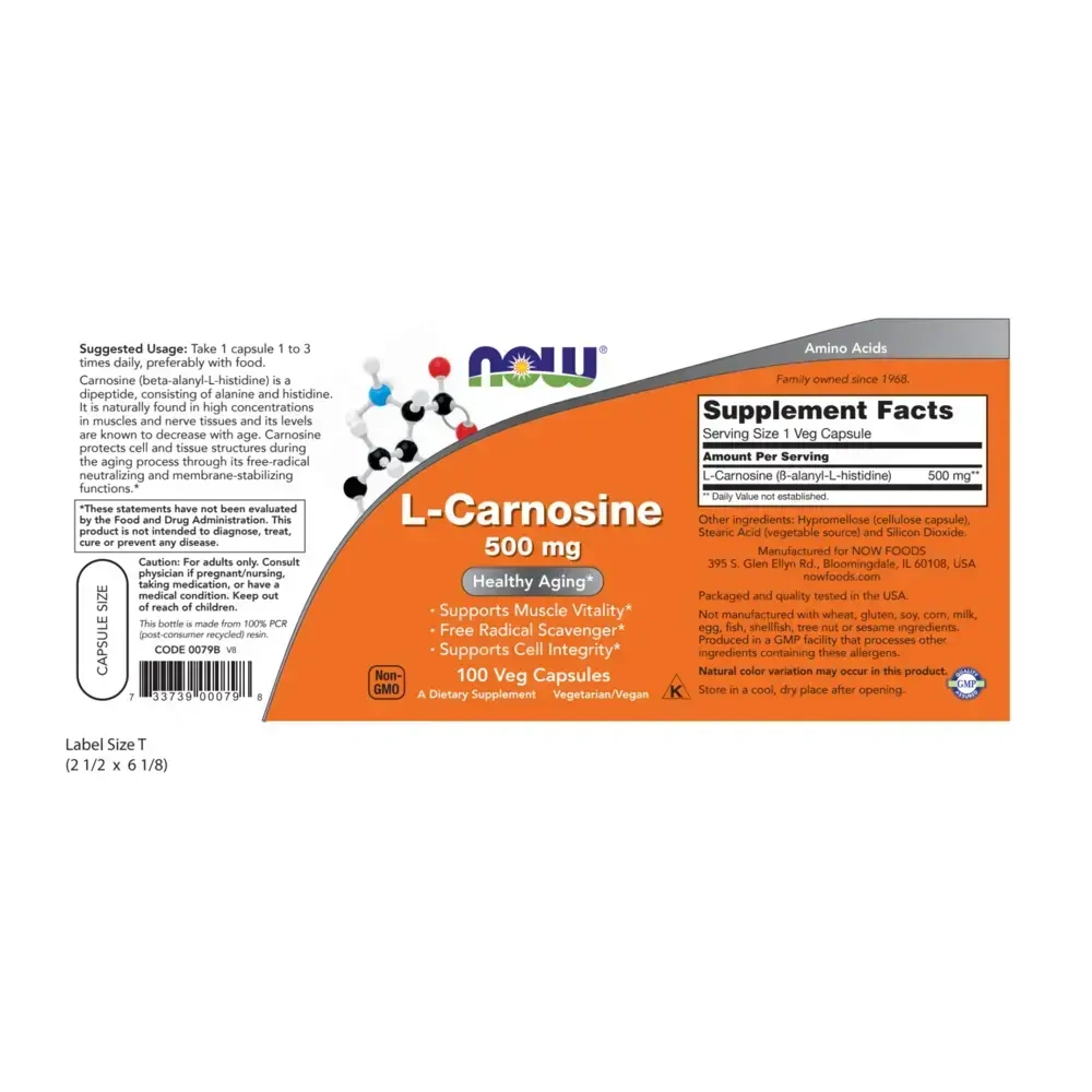 Product image for L-Carnosine 500mg.