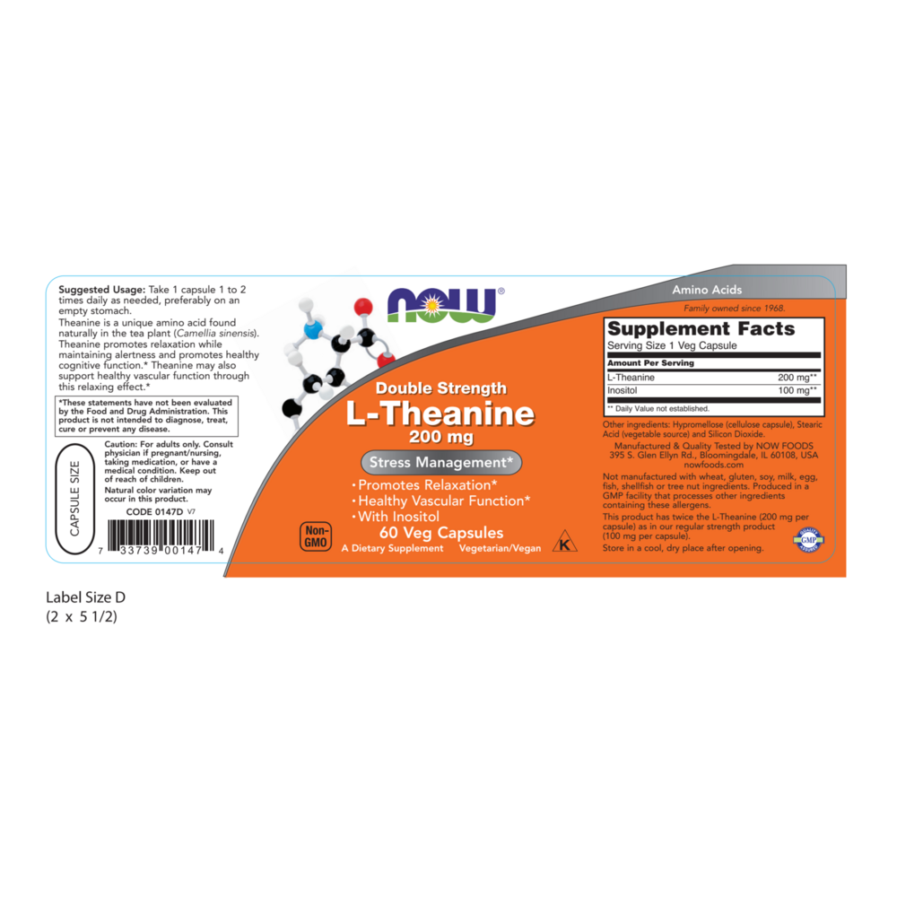 Product image for L-Theanine 200mg.