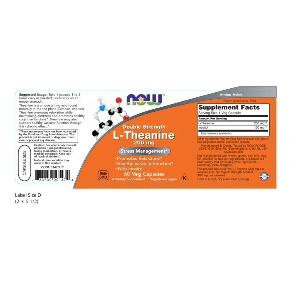 Product image for L-Theanine 200mg.