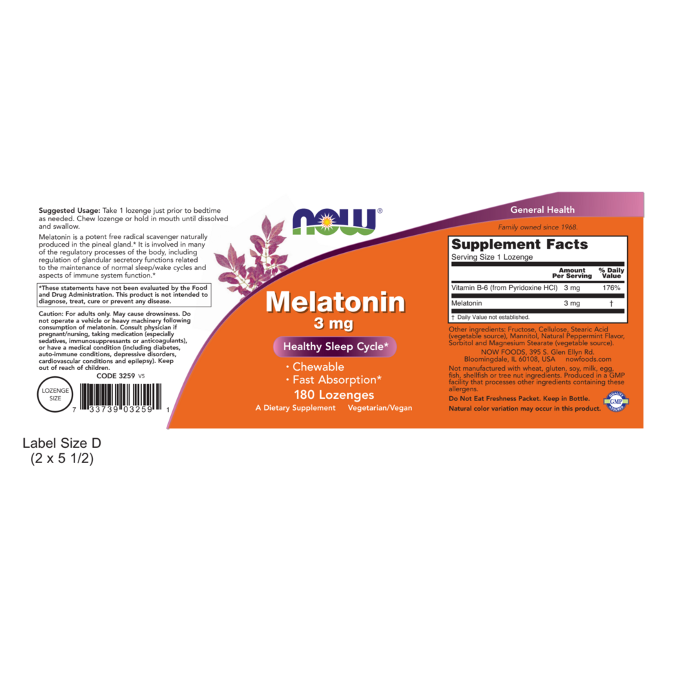 Product image for Melatonin 3mg.