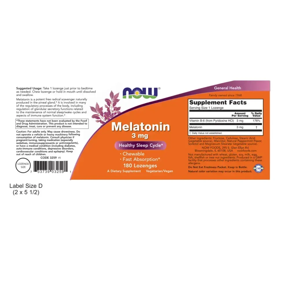 Product image for Melatonin 3mg.