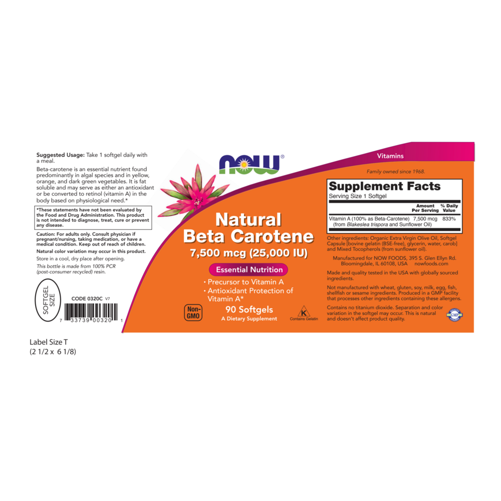 Product image for Natural Beta Carotene 25,000IU.