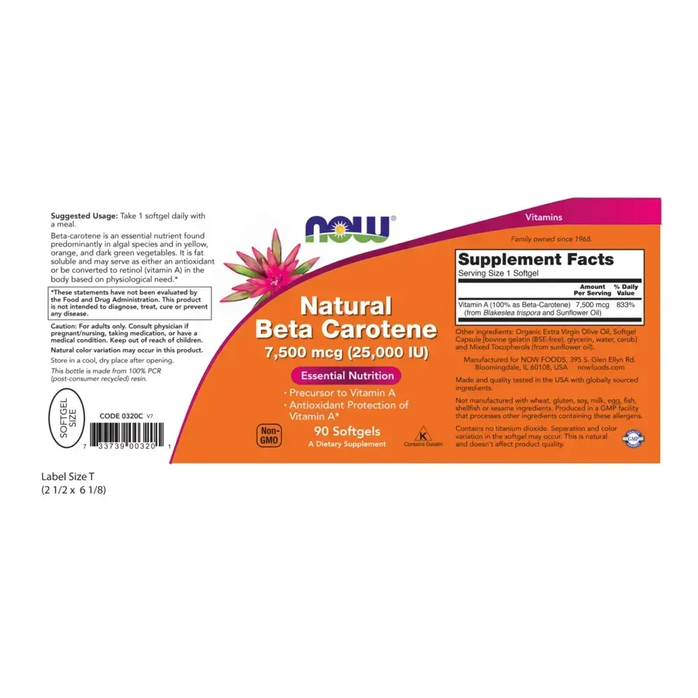 Product image for Natural Beta Carotene 25,000IU.