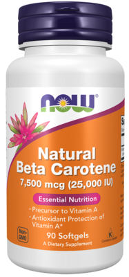 Natural Beta Carotene 25,000IU 90 Softgels