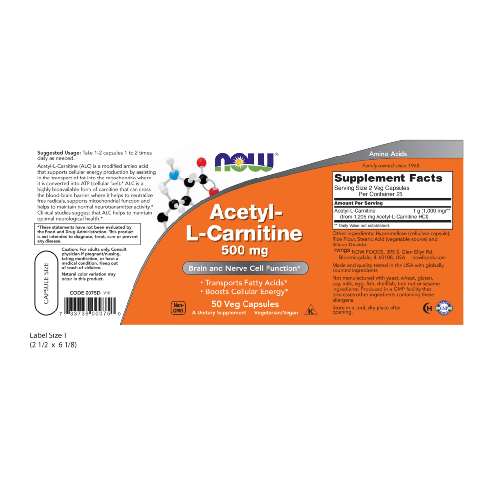 Product image for Acetyl-L Carnitine 500mg.