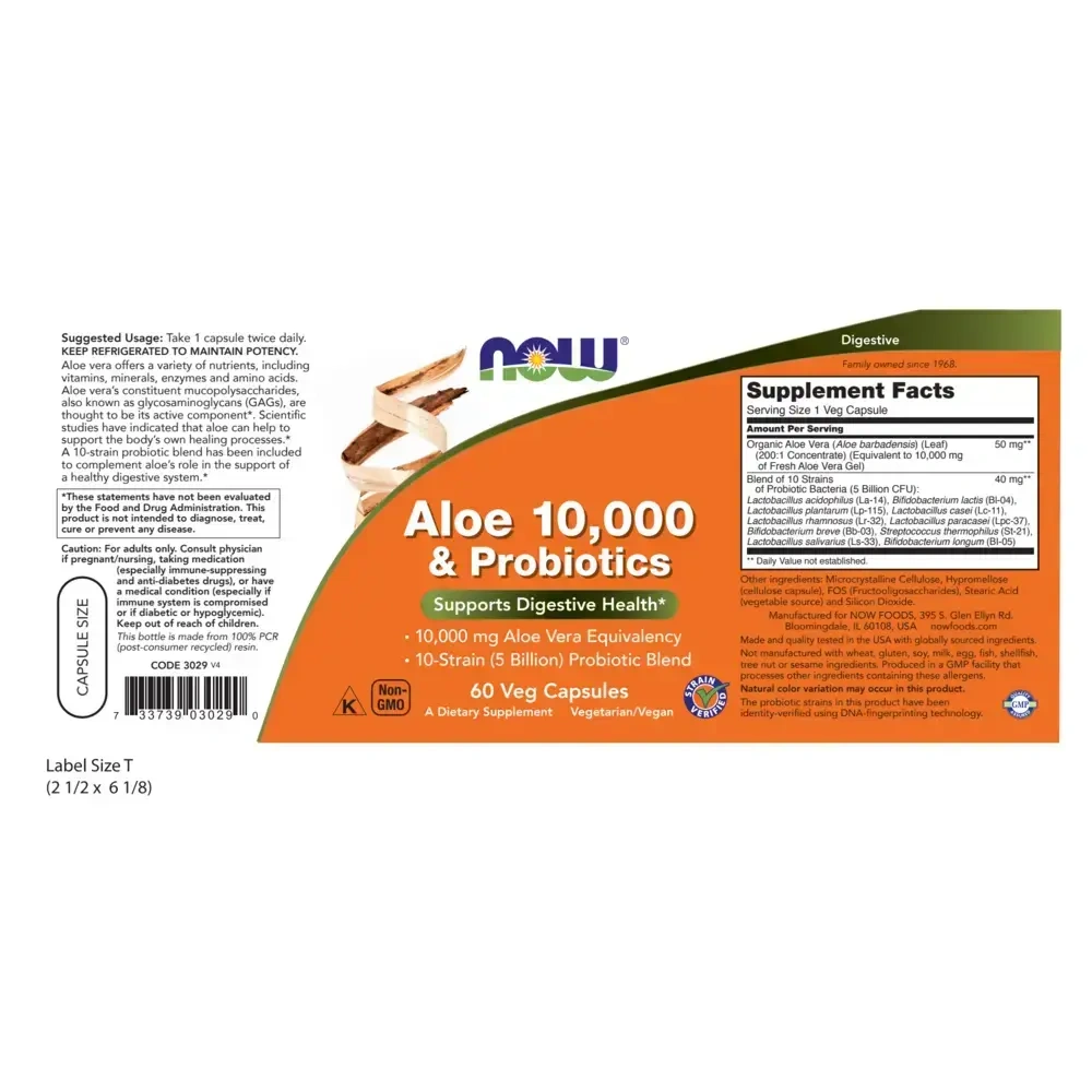 Product image for Aloe 10,000 &amp; Probiotics.