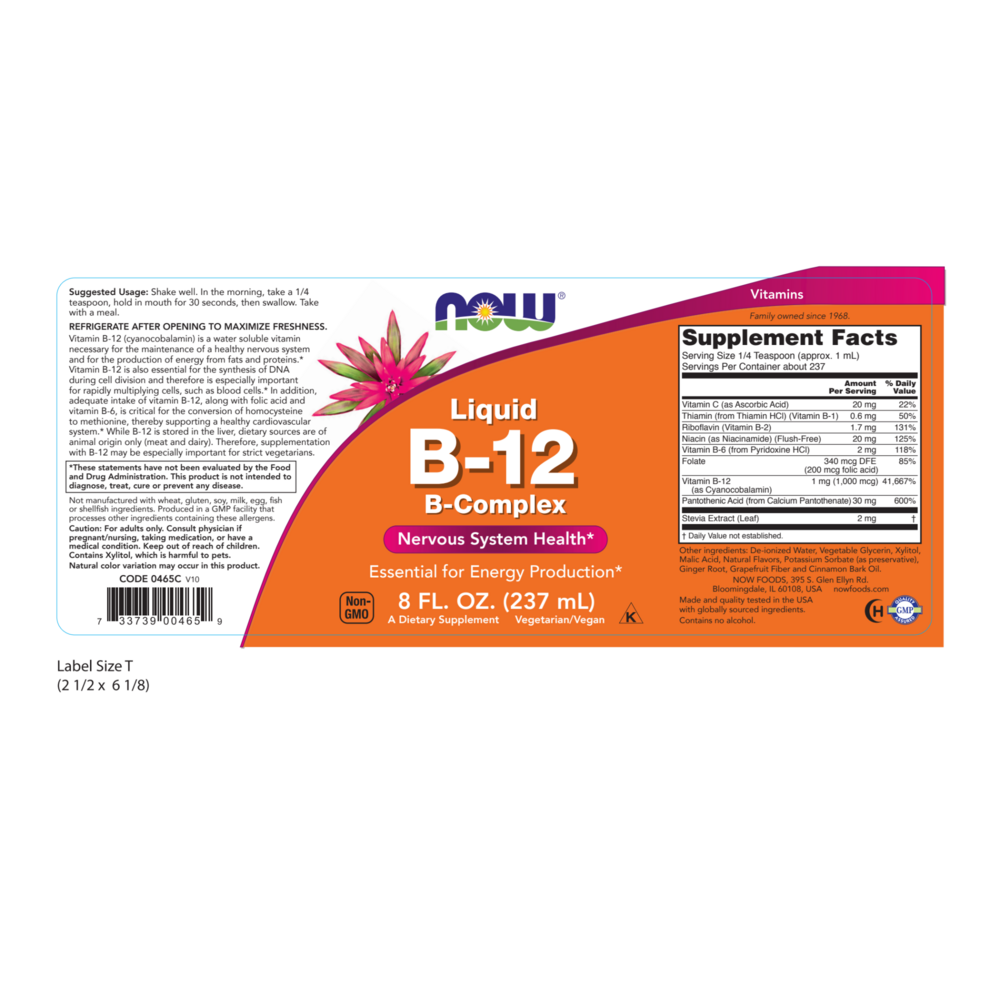 Product image for Vitamin B-12 Complex Liquid.