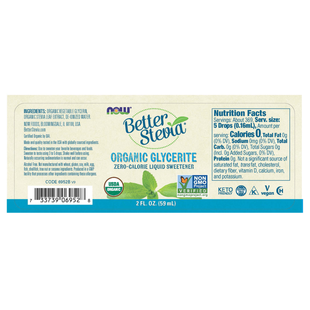 Product image for BetterStevia Liquid, Organic Glycerite.