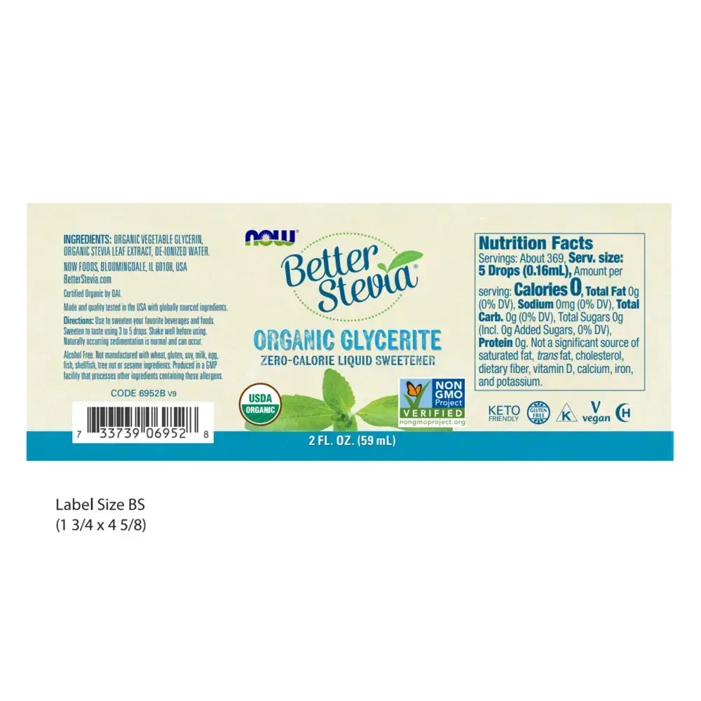 Product image for BetterStevia Liquid, Organic Glycerite.