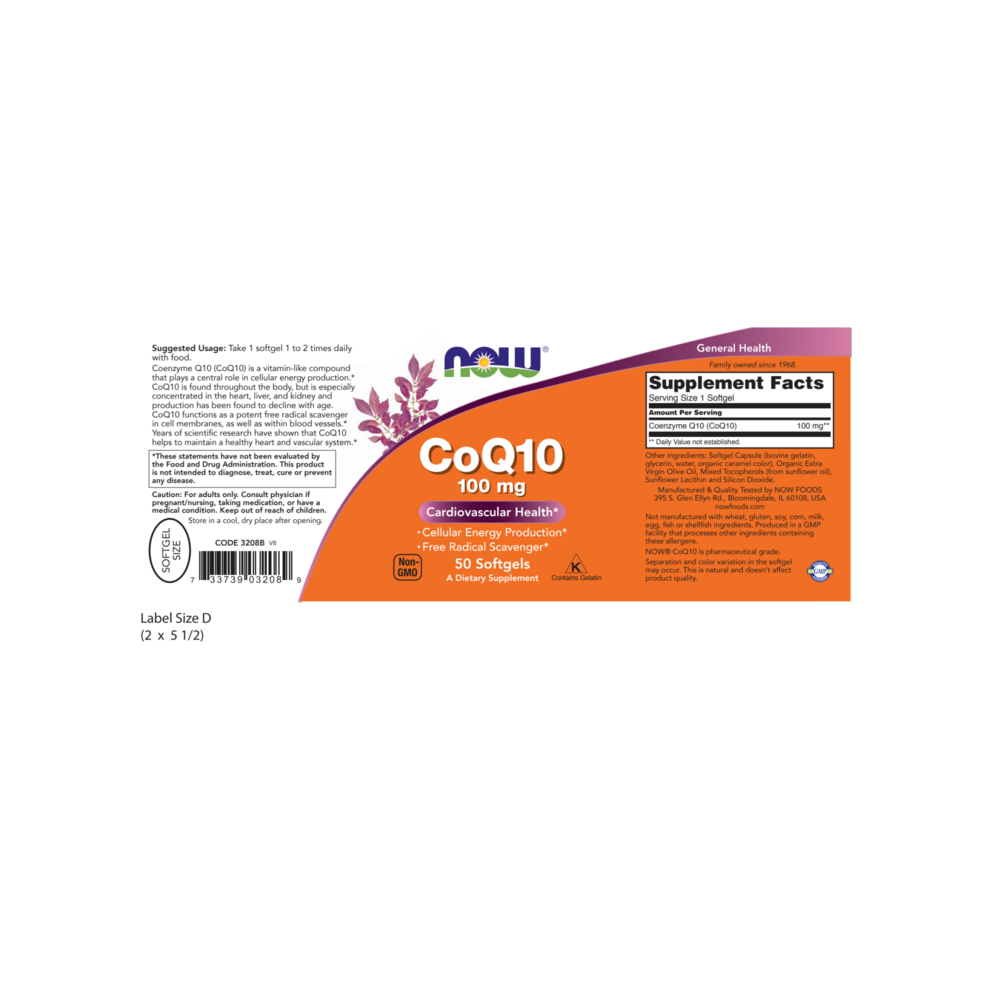Product image for CoQ10 100mg Gels.
