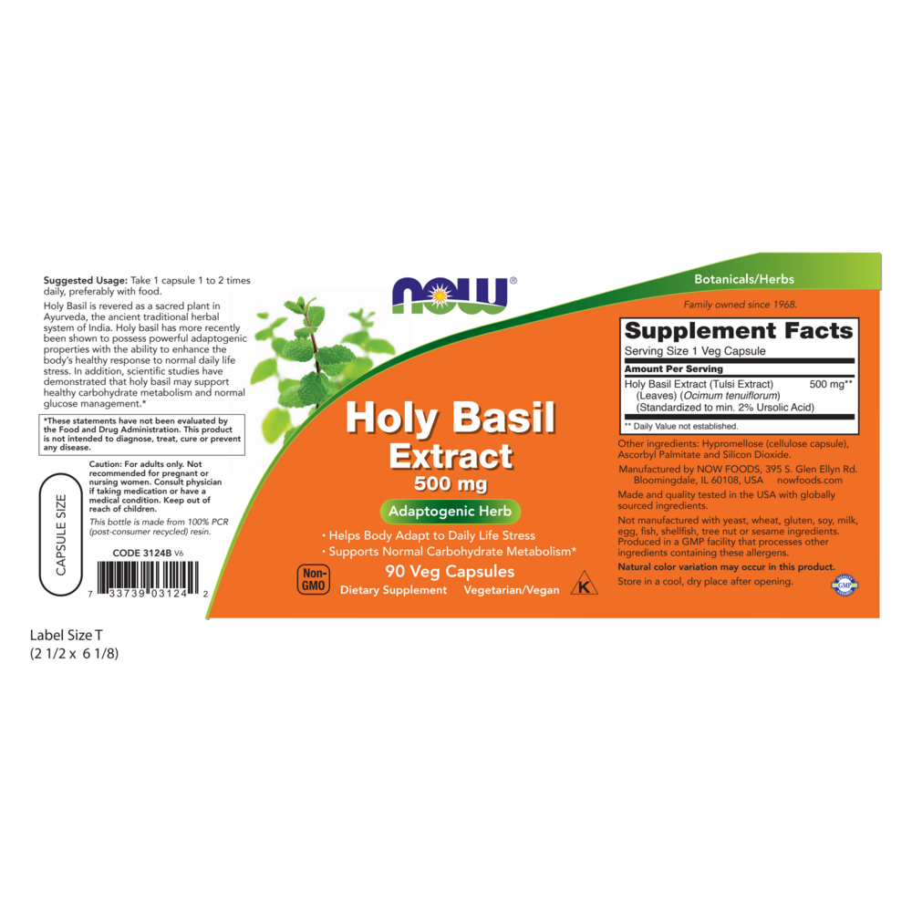 Product image for Holy Basil Extract 500mg.