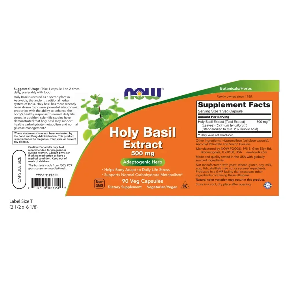 Product image for Holy Basil Extract 500mg.