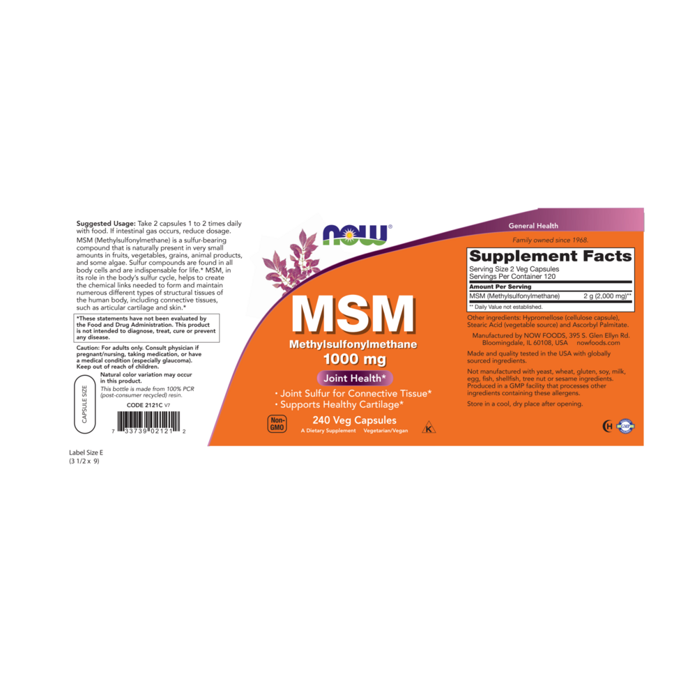 Product image for MSM 1000mg.