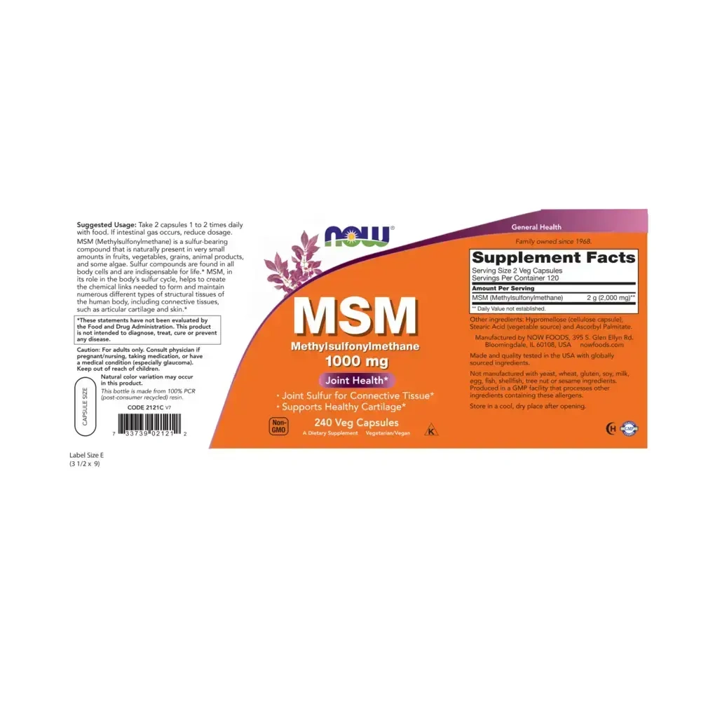Product image for MSM 1000mg.