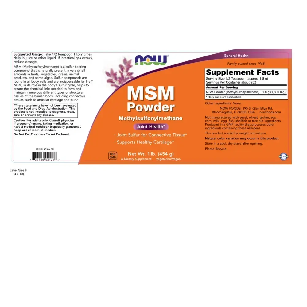 Product image for MSM Powder.
