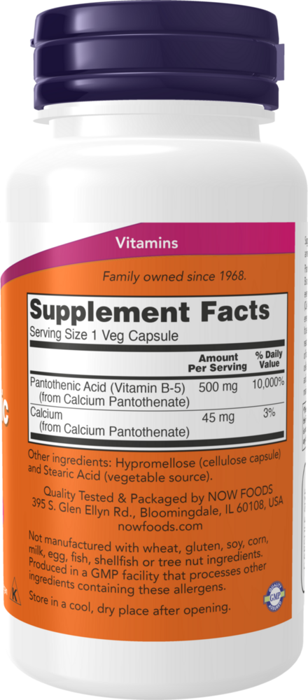 Product image for Pantothenic Acid 500mg.