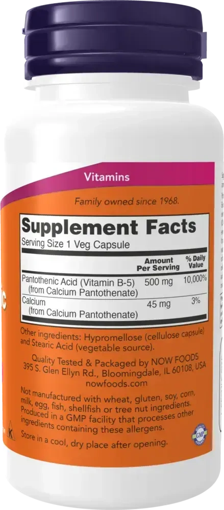 Product image for Pantothenic Acid 500mg.