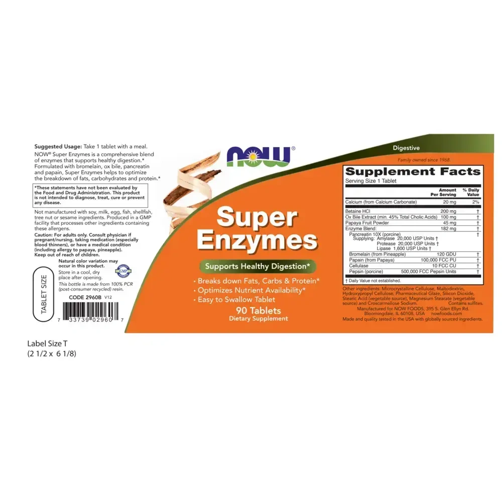 Product image for Super Enzymes Tablets.