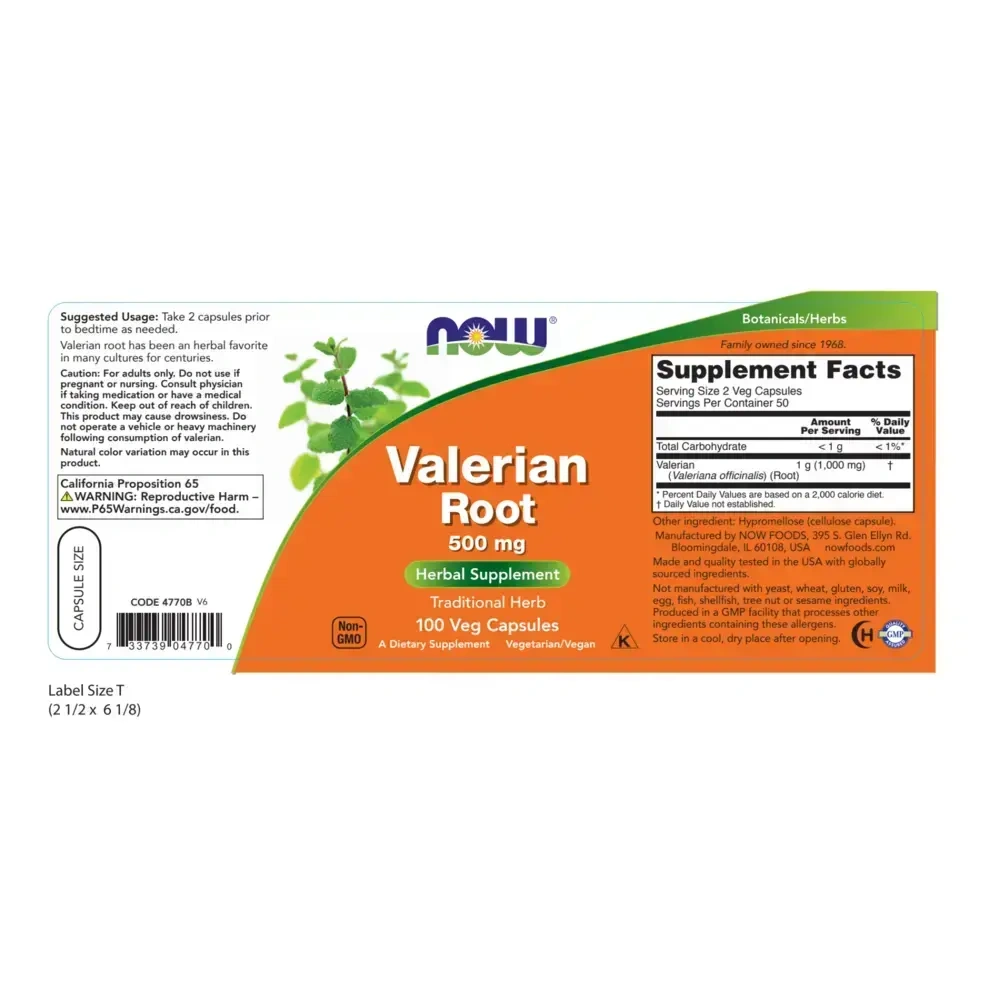 Product image for Valerian Root 500mg.