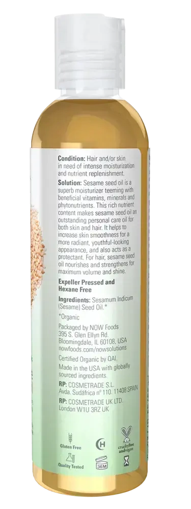 Product image for Organic Sesame Seed Oil.