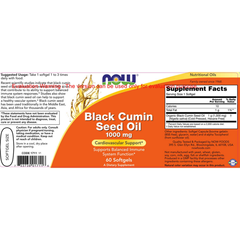 Product image for Black Cumin Seed Oil 1000mg.