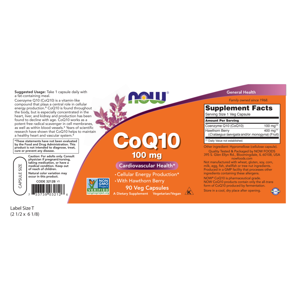 Product image for CoQ10 100mg with Hawthorn Berry.
