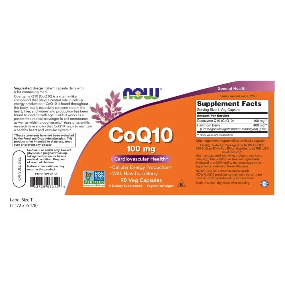 Product image for CoQ10 100mg with Hawthorn Berry.