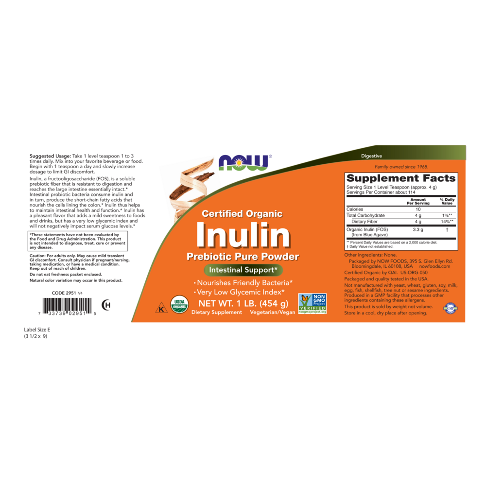 Product image for Inulin Prebiotic Pure Powder.