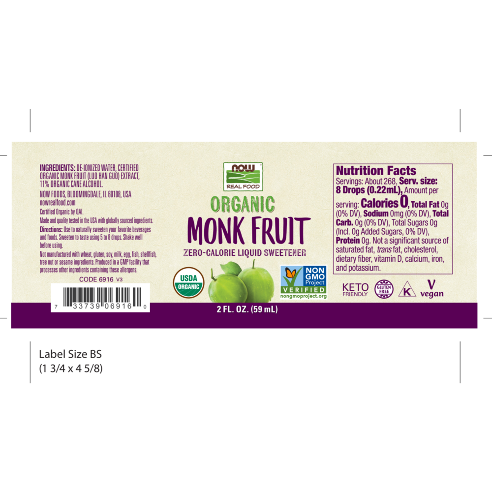 Product image for Organic Liquid Monk Fruit.
