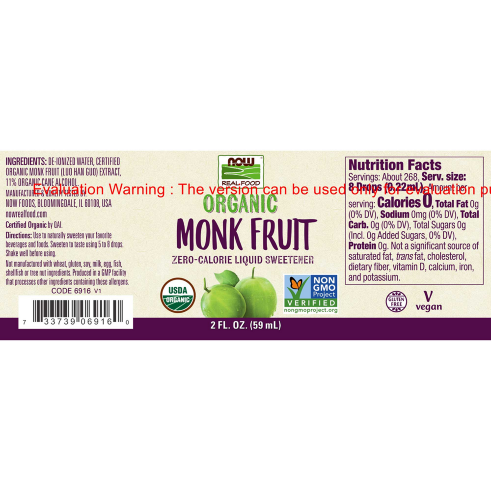Product image for Organic Liquid Monk Fruit.