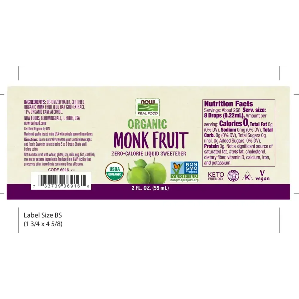 Product image for Organic Liquid Monk Fruit.