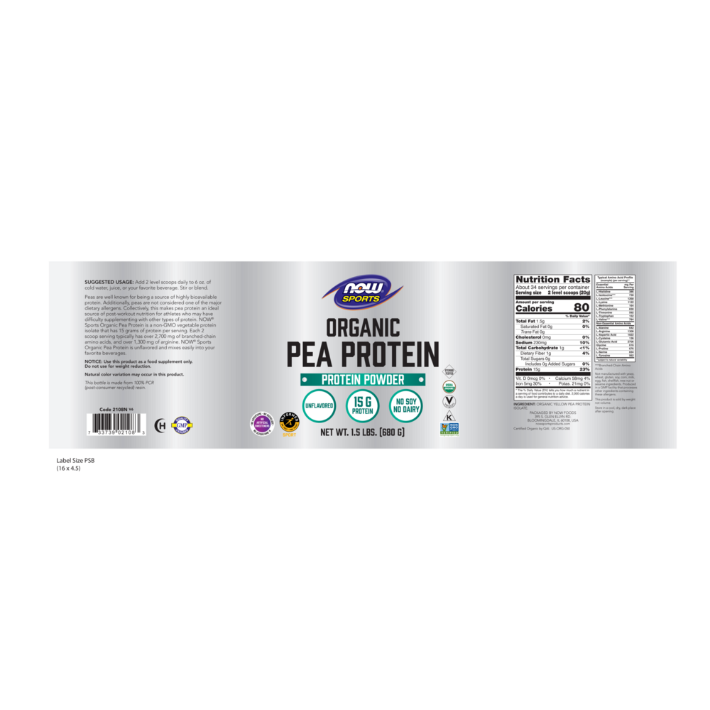 Product image for Organic Pea Protein.