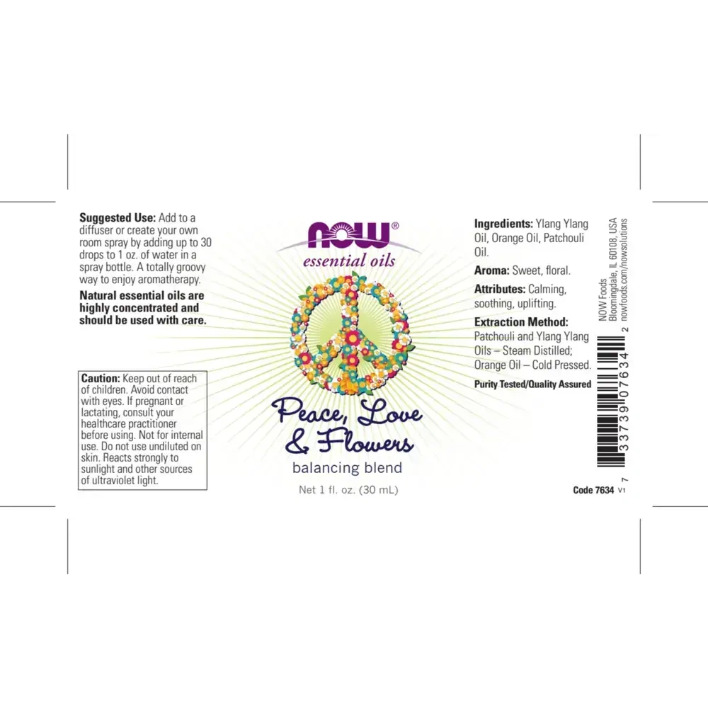Product image for Peace Love &amp; Flowers Oil Blend.