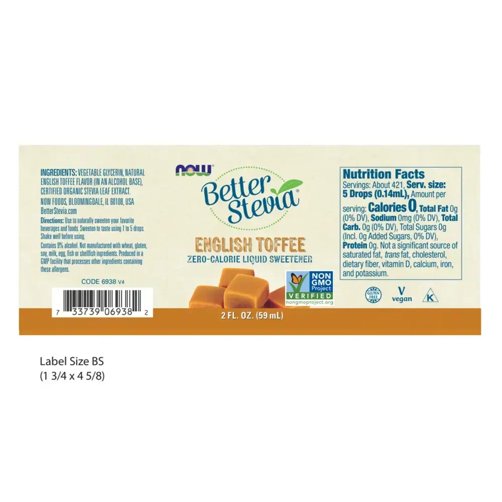 Product image for Better Stevia English Toffee.