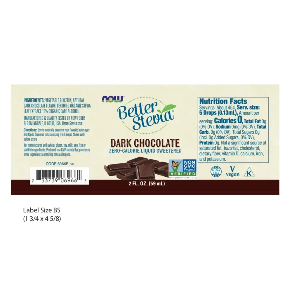 Product image for Better Stevia Dark Chocolate.