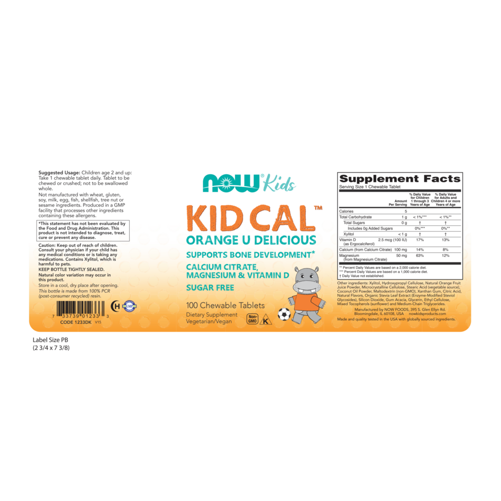 Product image for Kid Cal™ Chewables, Orange U Delicious Flavor.