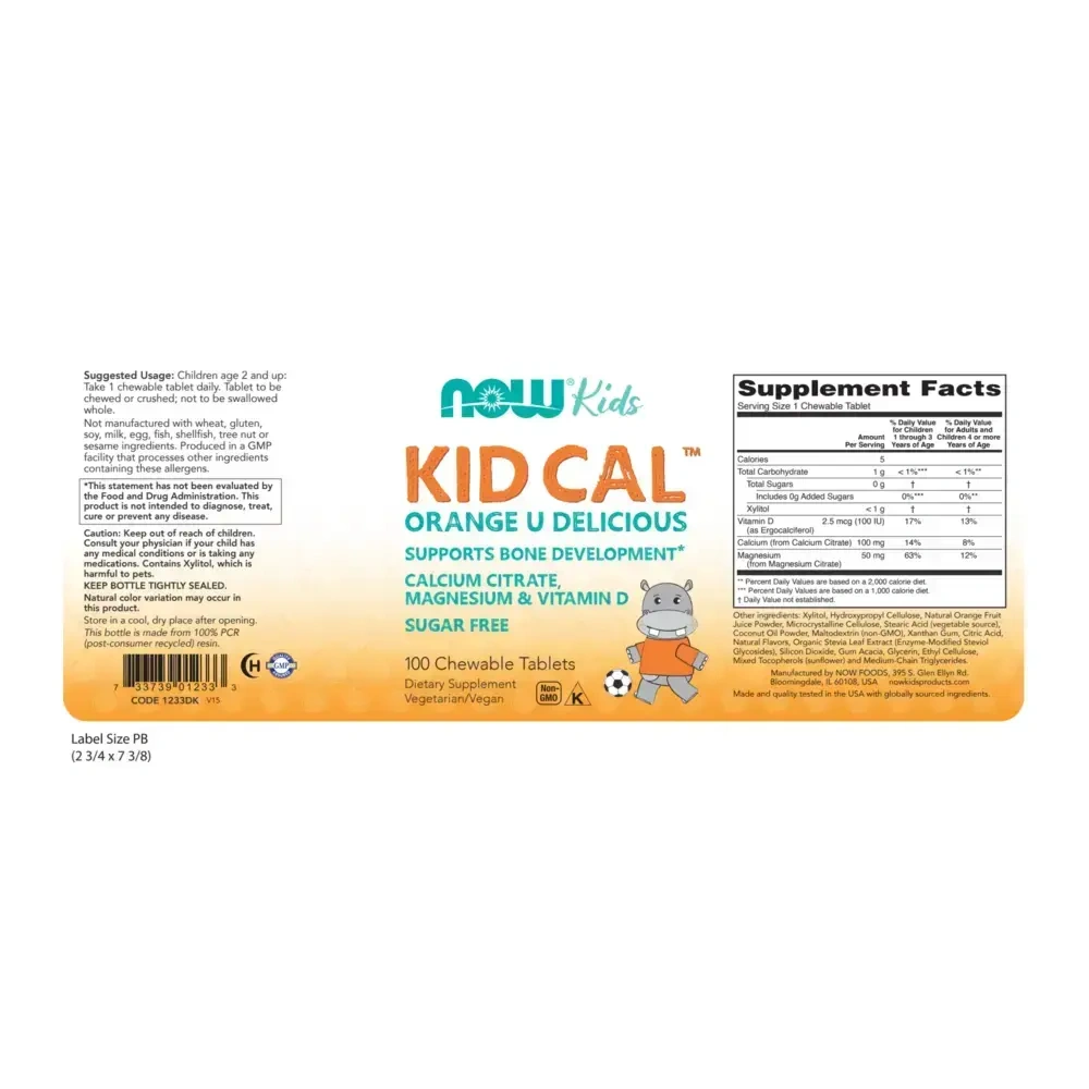 Product image for Kid Cal™ Chewables, Orange U Delicious Flavor.