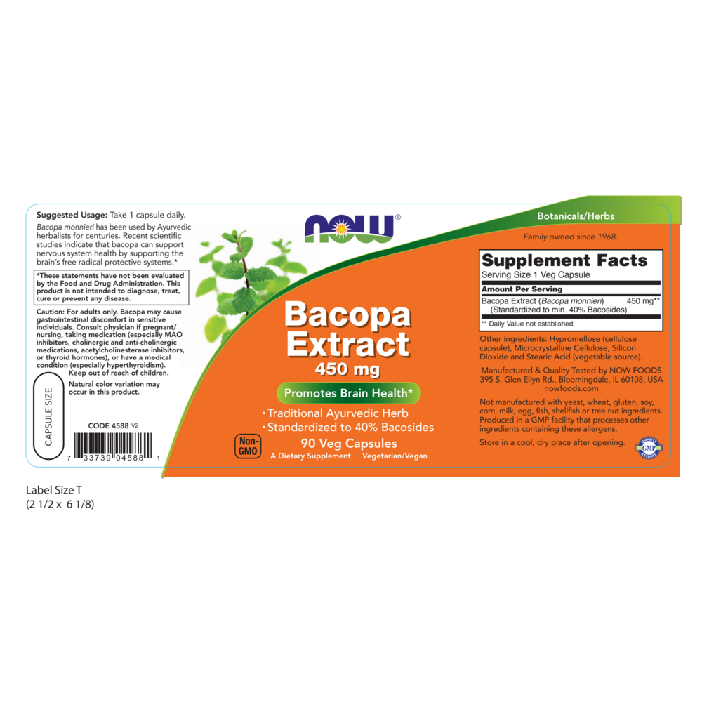 Product image for Bacopa Extract 450 mg.