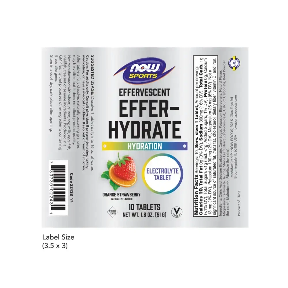 Product image for Effervescent Effer-Hydrate, orange strawberry.