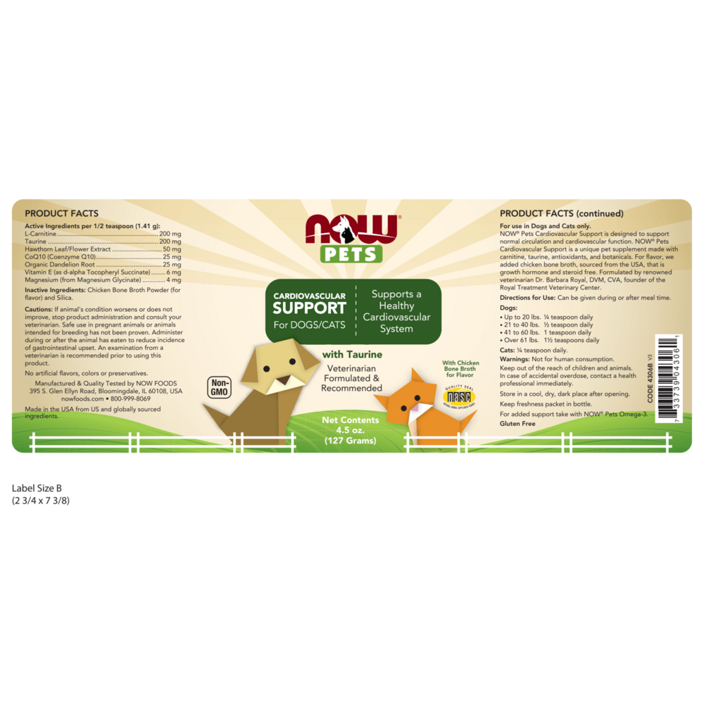 Product image for NOW Pet Health Cardiovascular Support Su.