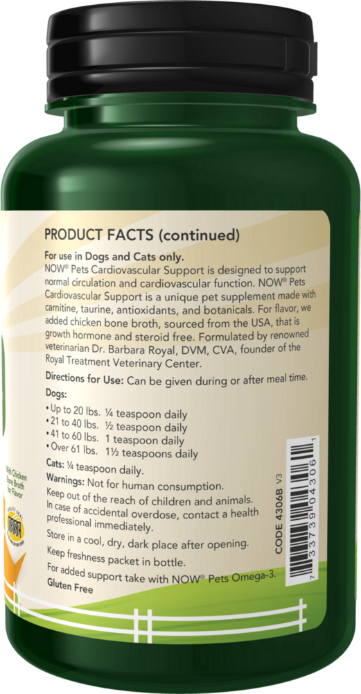 Product image for NOW Pet Health Cardiovascular Support Su.