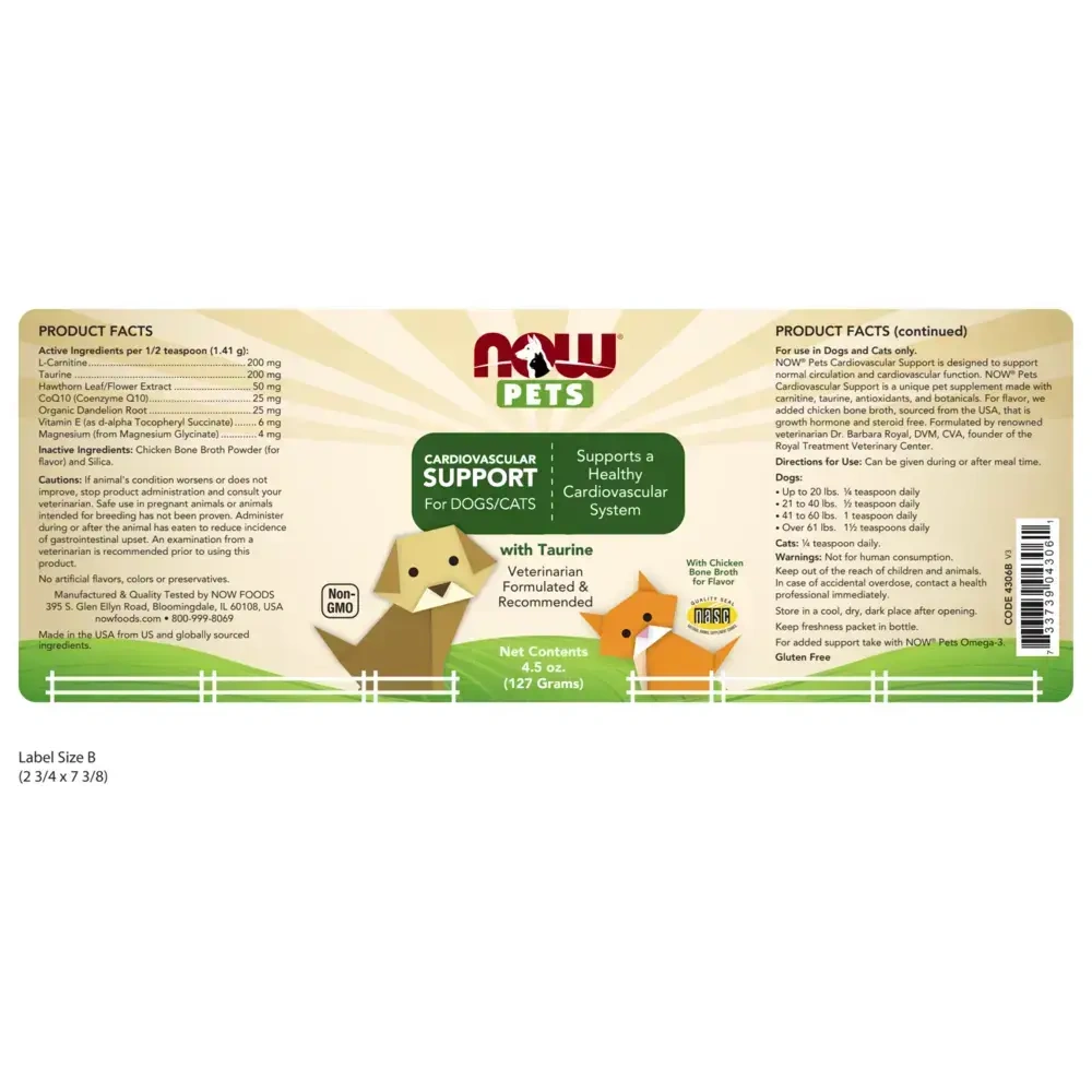 Product image for NOW Pet Health Cardiovascular Support Su.