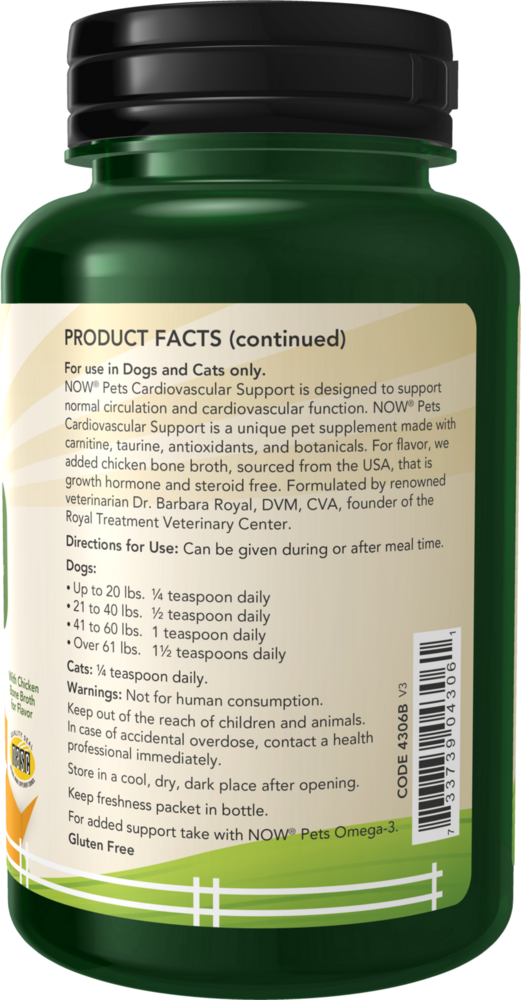 Product image for NOW Pet Health Cardiovascular Support Su.