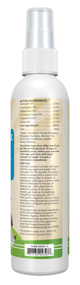 Product image for NOW Pet Health Flea and Tick Spray For D.